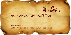 Melicska Szilvána névjegykártya